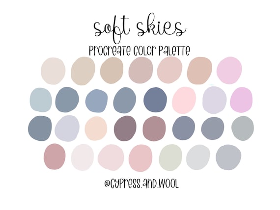 Download Soft Skies Procreate Color Palette Color Swatches Ipad Etsy