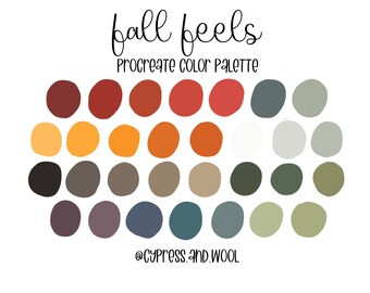 Classic Fall Procreate Color Palette Color Swatches Ipad | Etsy