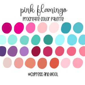 Pink Flamingo Procreate Procreate Color Palette Color | Etsy