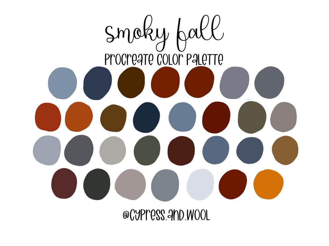 Smoky fall Procreate Color Palette Color Swatches iPad Etsy