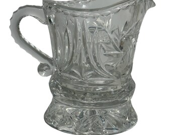 Antique Creamer Pitcher Cut Glass Pinwheel Pattern