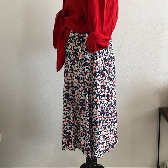 Vintage floral print midi skirt 16P - image 3