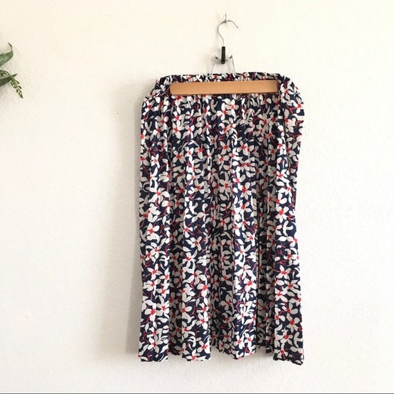 Vintage floral print midi skirt 16P - image 6