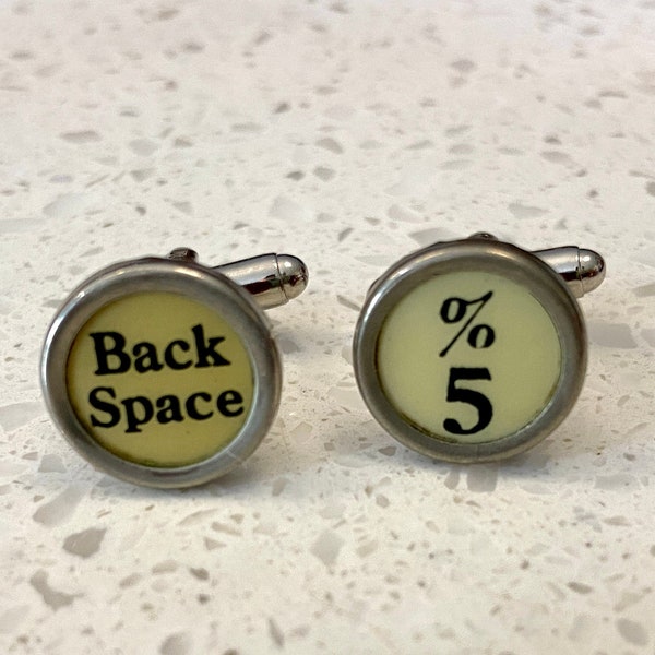 Vintage Typewriter keys Cufflinks Set writer writing Backspace 5%