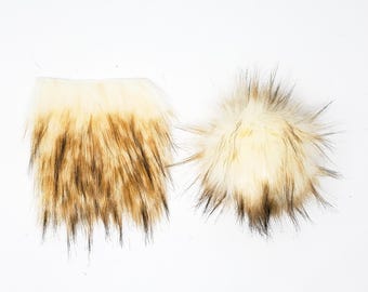 DIY Faux Fur Pom Pom Square VANILLA