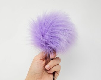 Faux Fur Pom Pom LILAC PURPLE