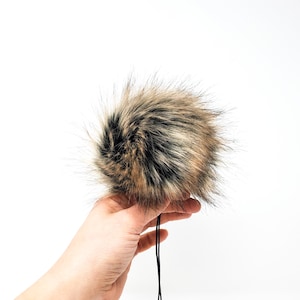 Faux Fur Pom Pom BADGER