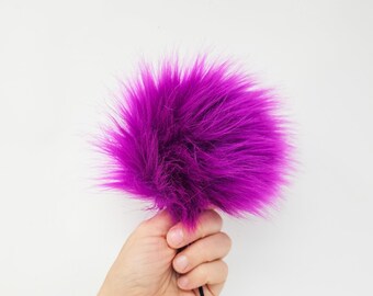 Faux Fur Pom Pom GRAPE PURPLE