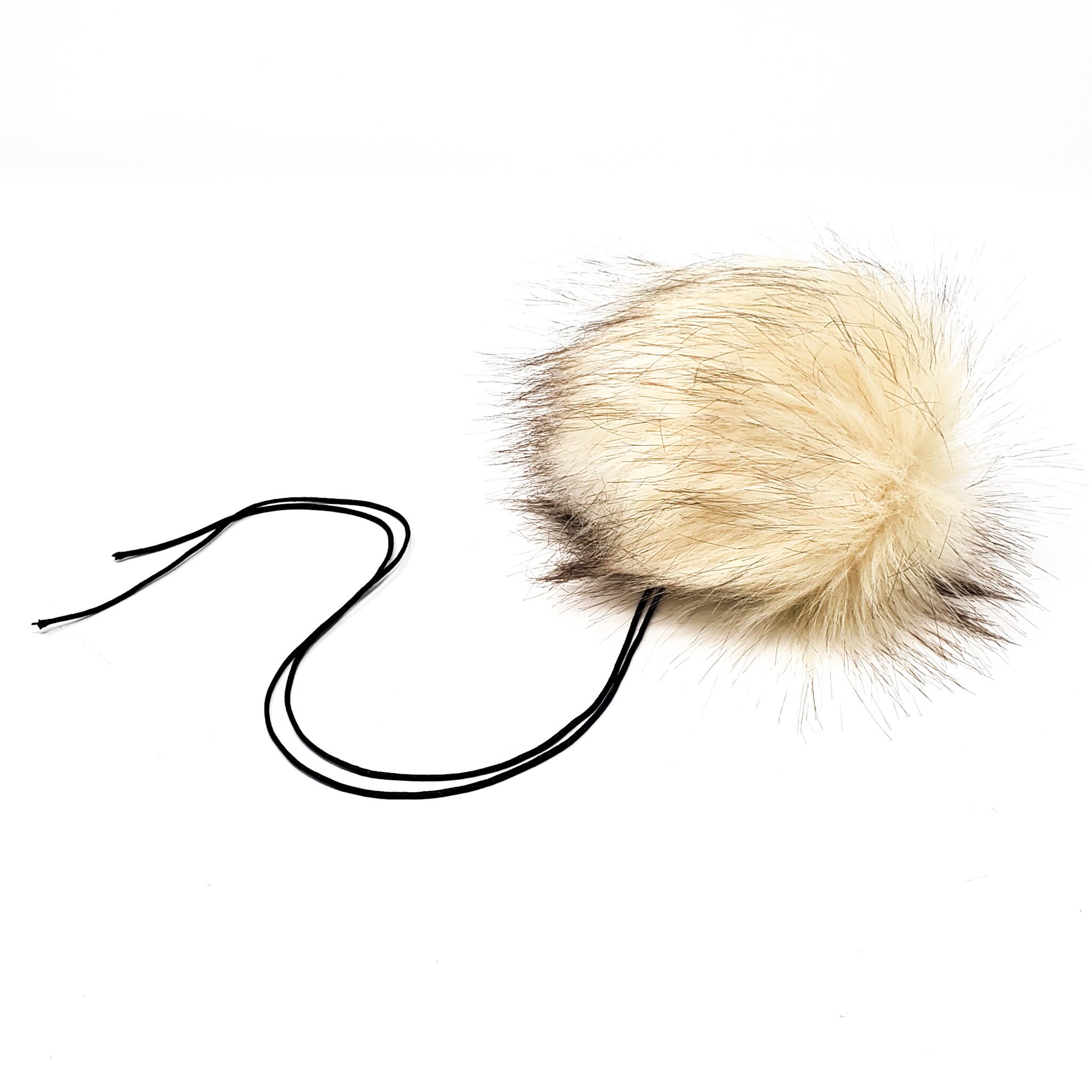 Gorro Unisex De Punto Con Pompón De Piel Sintética - Bordado De Perro - Talla única Marrón Claro
