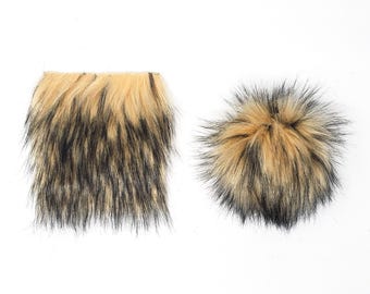 DIY Faux Fur Pom Pom Square TAN