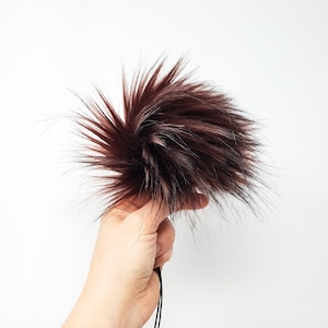 Faux Fur Pom Pom DARK CHERRY