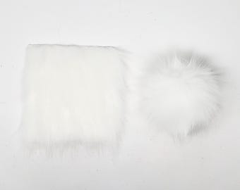 DIY Faux Fur Pom Pom Square WHITEOUT