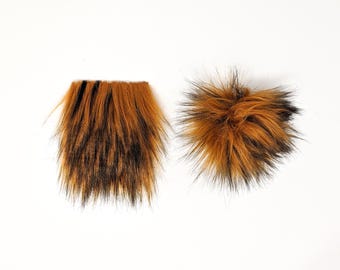 DIY Faux Fur Pom Pom Square TOFFEE BROWN