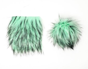 DIY Faux Fur Pom Pom Square SPEARMINT