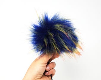 Faux Fur Pom Pom ROYAL BLUE