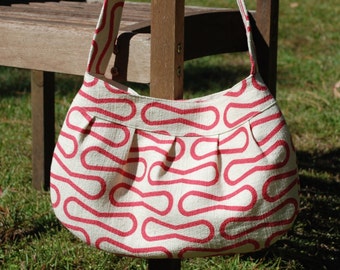 Organic Red Retro-Modern Buttercup Bag, Purse, Handbag