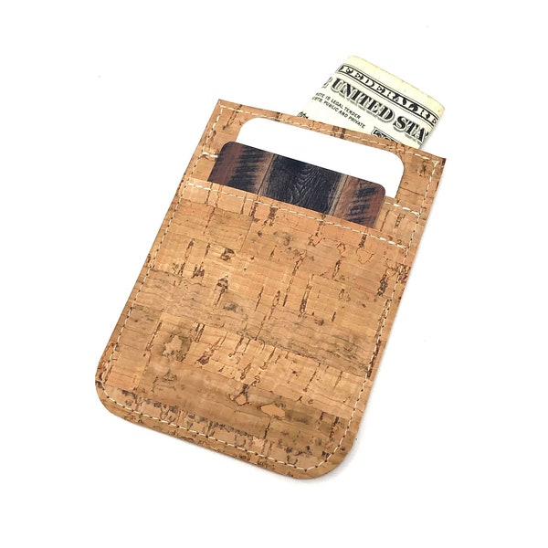 Sustainable Cork Front Pocket Wallet, Credit Card Holder