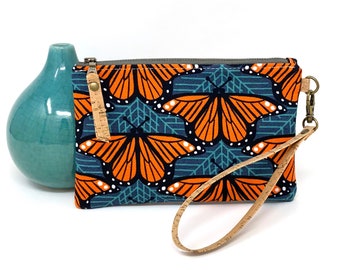 Organic Wristlet/Clutch Charley Harper Monarch Butterflies