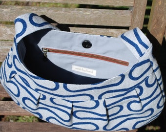 Organic Blue Retro-Modern Buttercup Bag, Purse, Handbag