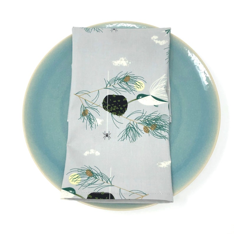 Organic Charley Harper Spotted Towhee Cloth Napkins Set of 4