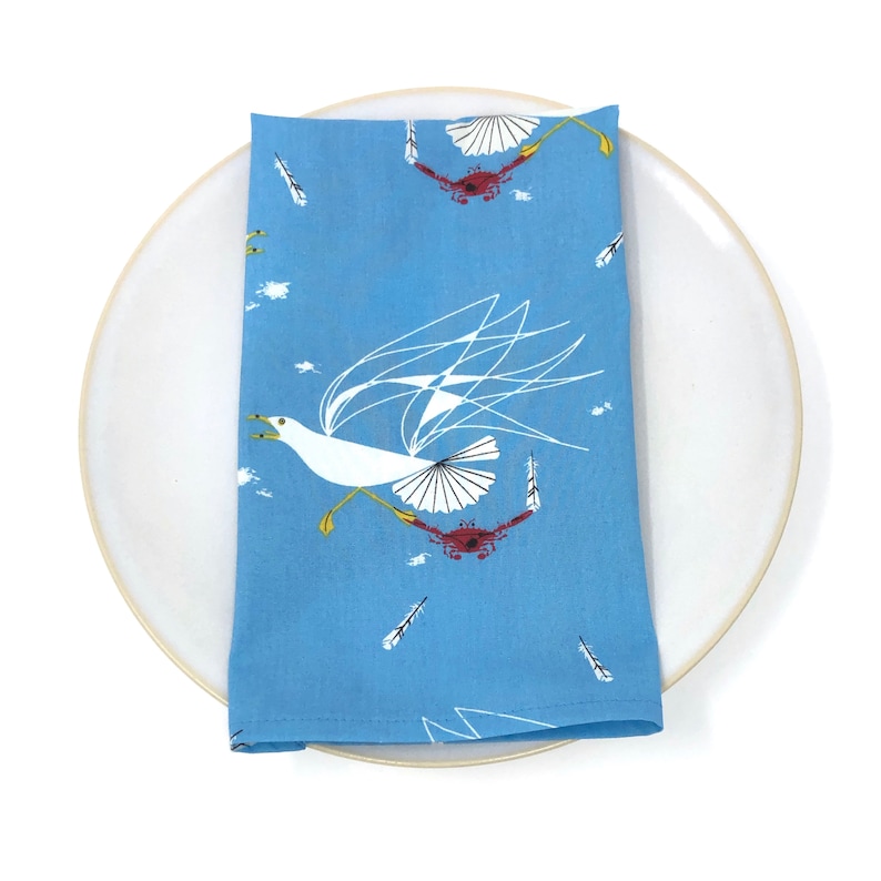 Organic Charley Harper Seagull /& Crab Cloth Napkins Set of 4