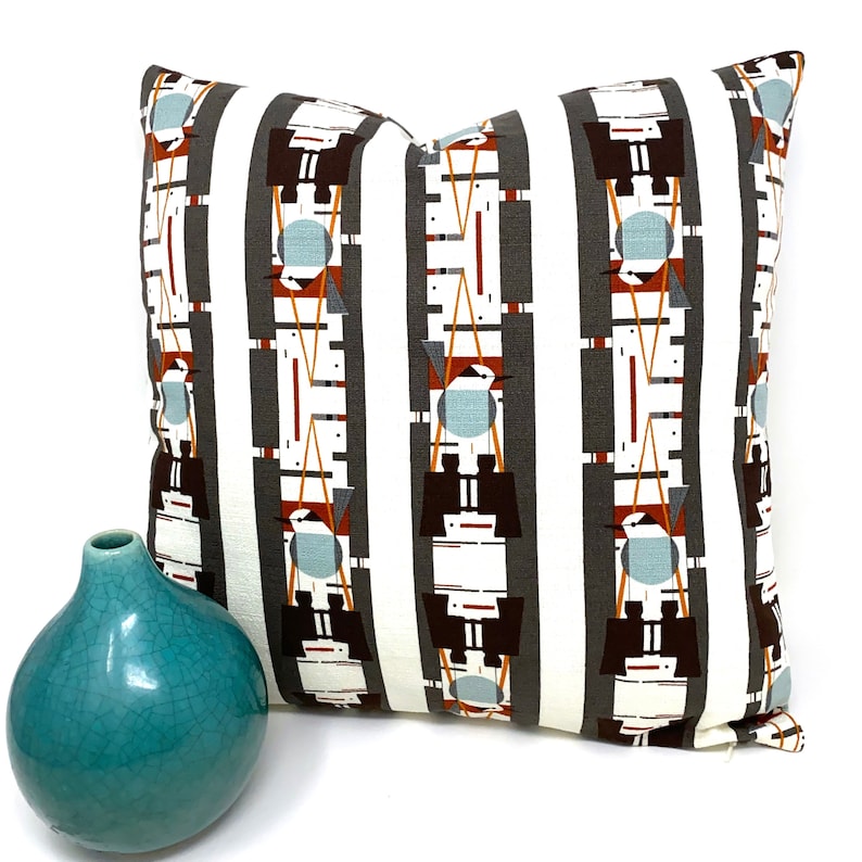 Organic Throw Pillow Cover in Charley Harper Barkcloth Etsy