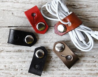 Cord Organizers Cable Keeper for Headphones, Leather Cord Organizer Best Stocking Stuffers, Tech Accessories, Tech Gifts for Tech Lovers