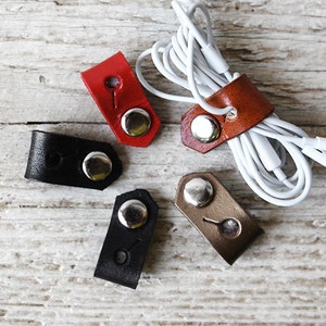 Cord Organizers Cable Keeper for Headphones, Leather Cord Organizer Best Stocking Stuffers, Tech Accessories, Tech Gifts for Tech Lovers