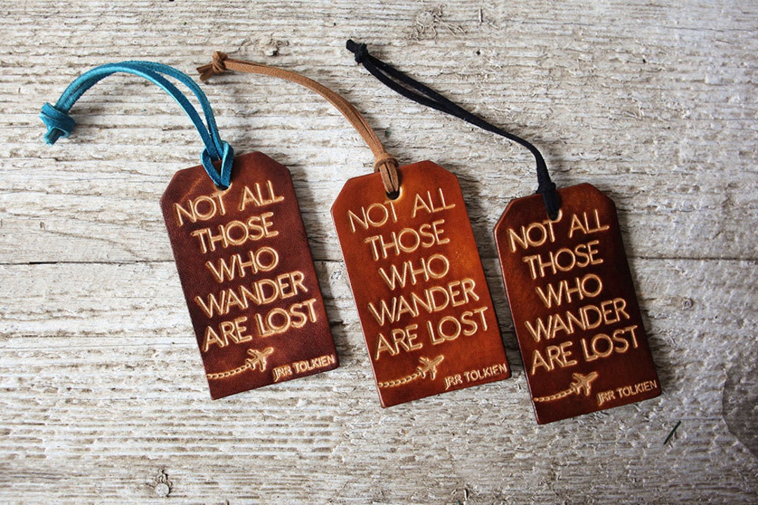 Unique Leather Luggage Tags Travel Gifts Not All Those Who - Etsy