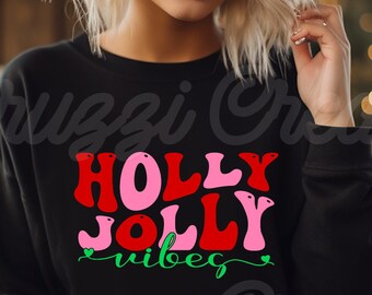 Holly Jolly Vibes SVG| Christmas SVG| Christmas Shirt SVG| Merry Christmas Svg| Holly Jolly Svg| Dxf| Png| Cricut Cut File