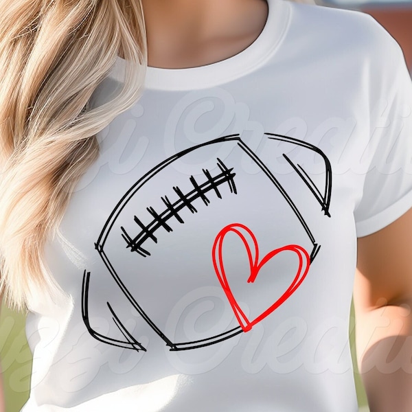 Football Heart SVG| Football Sketch Heart SVG| Football Shirt SVG| Football Svg|Sketch Football Svg|Football Mom Svg|Dxf|Png|Cricut Cut File