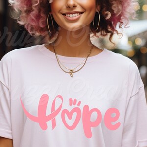 Hope SVG| Breast Cancer Awareness SVG| Breast Cancer Awareness Shirt SVG| Breast Cancer Ribbon Svg| Dxf| Png| Cricut Cut File