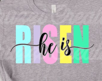 He Is Risen SVG| He Is Risen Shirt SVG| Easter SVG| Christian Svg| Jesus Svg| Easter Shirt Svg| Religious Svg| Dxf| Png| Cricut Cut File