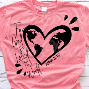 Johannes 3:16 SVG| Want God hield zo van de wereld SVG| Zo hield van SVG| Bijbelvers Svg| Schrift Svg| Christelijke SVG| Dxf| Png| Cricut gesneden bestand
