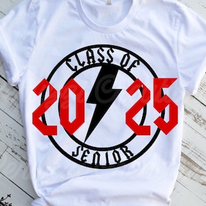 Senior 2025 SVG/ Senior 2025 Camisa SVG/ Rock N Roll SVG/ Clase de 2025 Svg/ 2025 Graduado Svg/ Senior Svg/ Dxf/ Png/ Cricut Cut File