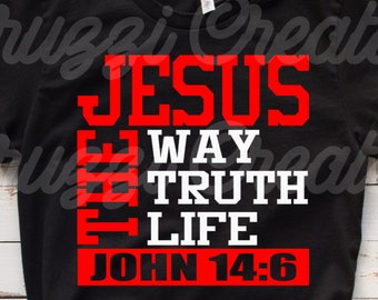 Johannes 14:6 SVG| Jezus-SVG| Schrift-SVG| Bijbelvers Svg| Christelijke Svg| Religieuze Svg| Geloof Svg| Dxf| Png| Cricut Cut-bestand