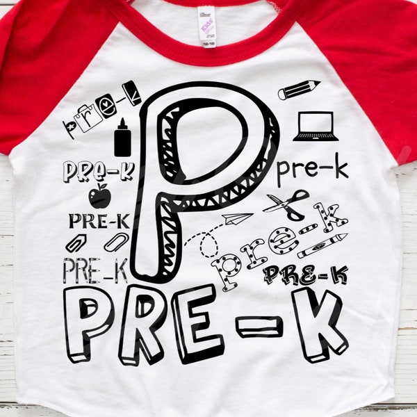 Pre-K Typography SVG| Pre-K SVG| Pre-K Shirt SVG| First Day of School Svg| Dxf| Png| Cricut Cut File