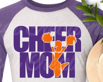 Cheer Mom SVG/ Cheer Mom Shirt SVG/ Cheer SVG/ Cheer Shirt Svg/ Cheerleader Svg/ Personalizar con colores del equipo/ Dxf/ Png/ Cricut Cut File