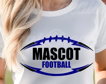 Mascot Football SVG| Custom Football Shirt SVG| Football Mom SVG| Football Shirt Svg| High School Football Svg| Dxf| Png| Cricut Cut File