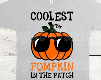 Coolest Pumpkin In The Patch SVG| Pumpkin Shirt SVG| Kids Halloween SVG| Kids Fall Shirt Svg| Pumpkin Patch Svg| Dxf| Png| Cricut Cut File