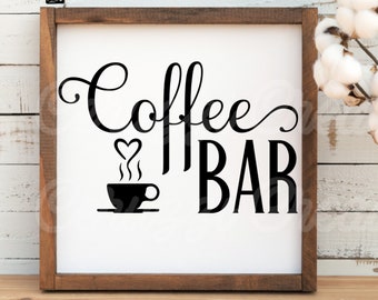 Café-bar SVG| Signe de café-bar SVG| Signe de café SVG| Café Svg | Cuisine Svg | Enseigne de cuisine Svg| Cuisine Svg | Dxf| png| Fichier de coupe Cricut