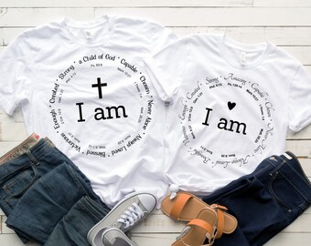 Io sono ispirazione SVG/ Io sono ispirazione SVG per maglietta/ Pacchetto per coppie/ Versetto biblico SVG/ Cristiano SVG/ Religioso SVG/ DXF/ PNG/ File di taglio per Cricut