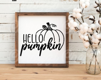 Hello Pumpkin SVG| Hello Pumpkin Sign SVG| Hello Pumpkin Shirt SVG| Fall Svg| Autumn Svg| Pumpkin Svg| Dxf| Png| Cricut Cut File