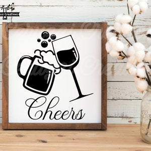 Proost bier- en wijnglas toast SVG| Proost, SVG| Bier-SVG| Wijn-svg| Zijn en haar-svg | Bar teken Svg| Feest-svg| Dxf| Png| Cricut Cut-bestand