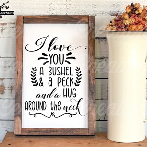 Ti amo un moggio e un bacio e un abbraccio intorno al collo SVG/ Nursery SVG/ Matrimonio SVG/ Fattoria Svg/ Camera da letto Svg/ Dxf/ Png/ Cricut Cut File