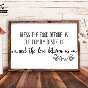 Bless the Food Before Us SVG| Kitchen Sign SVG| Dining Room Sign SVG| Prayer Svg| Blessing Svg| Farmhouse Svg| Dxf| Png| Cricut Cut File