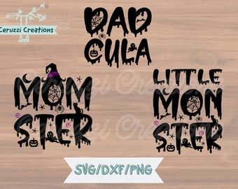 Halloween Bundle SVG| Momster SVG| Dadcula SVG| Little Monster Svg| 3 Designs| Halloween Svg| Halloween Shirt Svg| Dxf| Png| Cricut Cut File