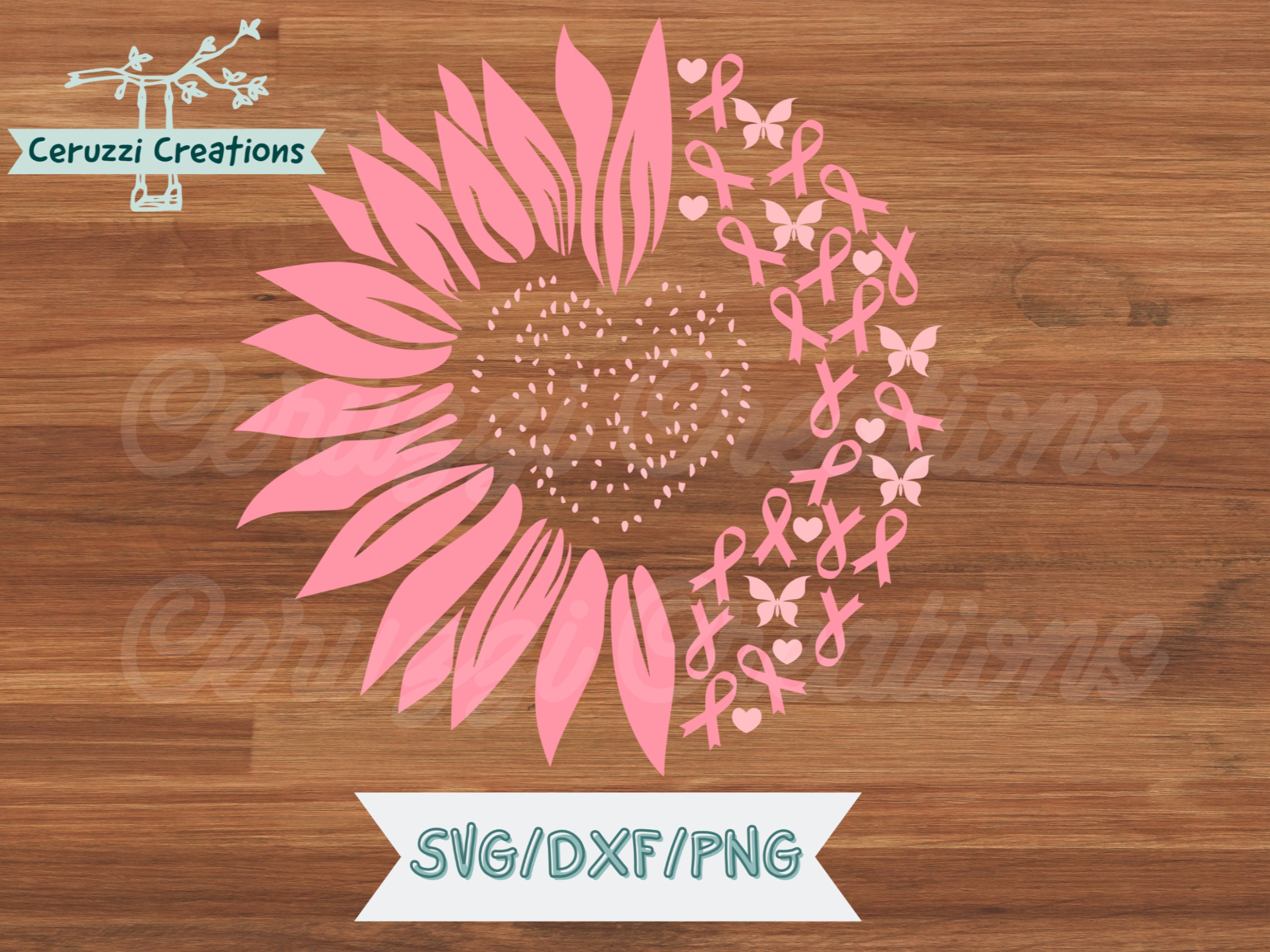 Sunflower Breast Cancer Awareness SVG Breast Cancer Awareness Etsy