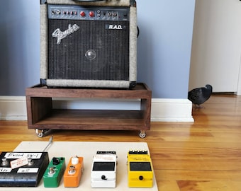 Custom Walnut guitar amp stand and Pedal board.