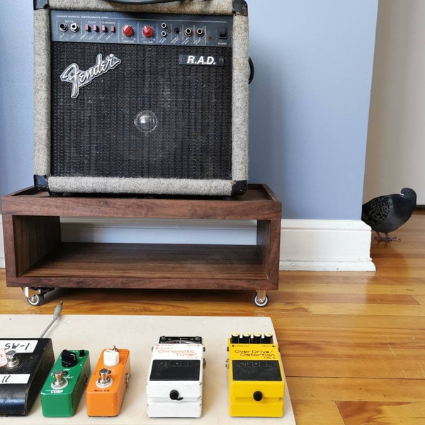Custom Walnut guitar amp stand and Pedal board.